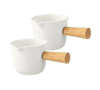 DIYEAH 2 pièces Mini Pichet à Lait Porcelaine Blanche Doseuse de Sauce et Crémier pour Café Distributeur de Sirop Compact pour Espresso et Cuisine Ustensile Multifonctionnel