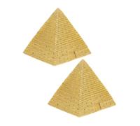 DIYEAH 2 pièces Modèle Pyramide Simulation Rétro Décoration Bureau Maison Artisanat Doré Mystérieux Ornement Design Vintage