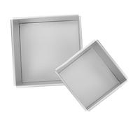 DIYEAH 2 pièces Moule à Gâteau Carré Alliage Aluminium avec Fond Amovible Moule à Mousse pour Chiffon Cakes et Pâtisseries Cuisson Uniforme et Démoulage Facile Lot