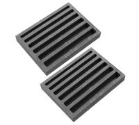 DIYEAH 2 Pièces Moule en Graphite Noir à 6 Emplacements pour Fonte D'or et Bijoux, Conception Facile à Démouler, Amélioration pour Raffinage et Fusion Métallique