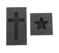 DIYEAH 2 Pièces Moule Graphite Croix et Étoile à Cinq Branches pour Fonte Or et Argenté, Performance de Refroidissement, pour Fusion et Fabrication de Bijoux Artisanaux