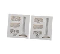 DIYEAH 2 Pièces Moule Silicone Colonne pour Décoration de Gâteaux Moule Marbre pour Fondant Argile et Bonbons Outil de Création Artistique Flexible et Durable