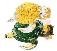 DIYEAH 2 pièces Ornement Tortue Verre Décor de Table Figurine Artisanale Colorée pour Accessoires Maison