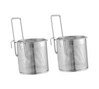 DIYEAH 2 Pièces Passoire à Pâtes Acier Inoxydable avec Panier à Mailles Fines et Crochet Suspendu Résistant à Haute Température pour Cuisson Friture Filtration de Légumes Pâtes et
