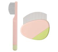 DIYEAH 2 Pièces Peigne Double Embout Ergonomique en Acier Inoxydable et Abs de Toilettage pour Animaux pour Chats et Chiens, Toilettage à Domicile Voyage