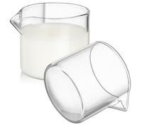 DIYEAH 2 pièces Pichet à Lait Verre Lot de Récipient Transparent Anti-fuite pour Café Jus et Sauce Surface Lisse et Base Antidérapante Usage Polyvalent pour Boissons