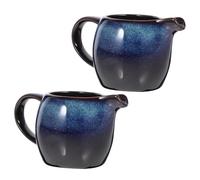 DIYEAH 2 pièces Pichet Lait Céramique avec Bec Verseur et Poignée Pot Sauce Petit Cruet pour Café et Thé Décoration Table Après-midi Résistant et Facile à Nettoyer