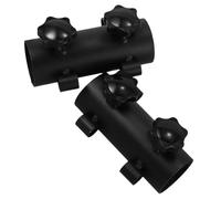 DIYEAH 2 Pièces Pince pour Parapluie de Chaise Support de Tente en Fer Noir, Support de Poteau Réglable pour Tube et Tige Lumineuse, pour Randonnée et Pêche, Fixation D'auvent et Tente