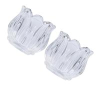 DIYEAH 2 pièces Porte-Bougies Verre Décoratif Forme Fleur Chandelier Transparent pour Décoration de Table Mariage Ambiance Cosy pour Fêtes et Dîners Romantiques