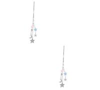 DIYEAH 2 Pièces Porte-clés Téléphone Femme Breloques pour Téléphone de Femmes Charme de Esthétique Étoile à Cinq Branches et Croix Lanière Porte-clés Accessoire Paquet à Dos Style Années