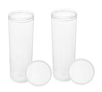 DIYEAH 2 Pièces Porte-Stylo Transparent Boites De Stockage Papeterie Boîtes De Rangement avec Couvercles Étui à Crayons Cylindrique Titulaire Petit Étuis à Stylos Plumier Plastique