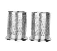 DIYEAH 2 pièces Porte-ustensiles INOX Double avec Drainage Rapide Range Pailles et Couverts pour Cuisine Support Séchage Antirouille et Design Ajouré Lot de Tubes Robustes pour