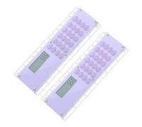 DIYEAH 2 Pièces Règle Calculatrice Compacte pour Bureau et École, Plastique Pourpre, Double Échelle, Mesure Précise avec Calculs Mathématiques, pour Professionnels et Enseignants