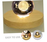 DIYEAH 2 pièces Socle Lumineux Bois Base LED USB pour Boule de Cristal Support Compact Base Polyvalente pour Veilleuse et Lampe de Chevet
