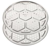 DIYEAH 2 pièces Support Vapeur Inox pour Cuiseur Électrique et Marmite Plaque Vapeur Multifonction Légère et Facile à Nettoyer Ustensile Cuisine Inox pour Cuisson Saine et Rapide