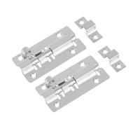DIYEAH 2 pièces Targette de Porte Coulissante Acier Robuste Verrou de Sécurité Anti-effraction avec Finition Nickel Brossé Installation Rapide pour Portes Armoires et Fenêtres Lot