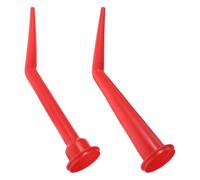 DIYEAH 2 Pièces Tube D'extension en Plastique Rouge pour Pistolet à Mastic Embout Courbé Fileté, Compatible Universellement, Réutilisable, pour Calfeutrage de Fenêtres et Portes