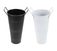 DIYEAH 2 Pièces Vase Galvanisé en Métal avec Anses, Style Ferme Vintage 9