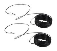 DIYEAH 2 Rouleaux Fil de Fer Galvanisé Revêtu de PVC Attaches de Câbles Robustes de Noir pour Gestion des Câbles Électriques Durable et Pratique
