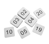 DIYEAH 20 Autocollants Acryliques Numérotés Auto-adhésifs Argentés pour Porte et Armoire, 20 Pièces Carrées Résistantes Toutes Saisons, pour Bureau ou Salle de Classe