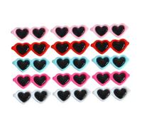 DIYEAH 20 Breloques Lunettes de Soleil Cœur en Résine Plates, Accessoires DIY Scrapbooking Bijoux, Mini Charms à Dos Plat Multicolores, Décoration Étui Téléphone et Couleur Aléatoire