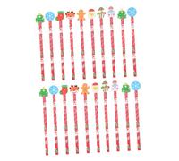 DIYEAH 20 Pièces Crayons de Noël avec Gomme pour Garçon Fille Lot de Crayons Bois Hb pour Écriture et Dessin Fournitures Scolaires Créatives Fin Année Élèves
