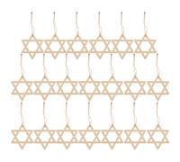 DIYEAH 20 Pièces Étoiles en Bois Style Étoile de David pour Activités Diy | Ornements en Bois, Surface Vierge à Décorer, Modèle Hexagonal No 1, pour Fête Juive et Bricolage Maison