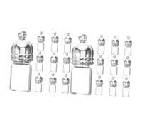 DIYEAH 20 Pièces Lot de Mini Bouteilles Verre avec Bouchons Argentés Flacons Souhaits Transparants pour DIY Décorations et Pendentifs