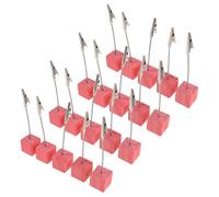 DIYEAH 20 pièces Lot de Porte-Cartes Bois avec Clip Métallique Robuste Support Mémo Léger et Portable pour Numéros de Table Décoration Mariage Fête et Bureau