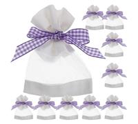 DIYEAH 20 Sachets Vides pour Lavande en Tulle d'organza Pourpre, Paquet de Rangement Polyvalents 9x12 Cm, pour Bijoux et Vêtements, pour Présents et Ambiance Aromatique