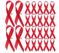 DIYEAH 200 Pièces Broche Ruban Rouge de Sensibilisation au Cancer, pour | Chinlon Rouge Vif, Fixation Simple à Chemises et Chapeaux, pour Collectes et Journée Mondiale de Lutte Contre le Sida