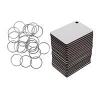 DIYEAH 20pcs Porte-clés MDF Soi-même pour Sublimation, Légers et Faciles à Créer, pour Projets Artisanaux et Présents Familiaux Argentés