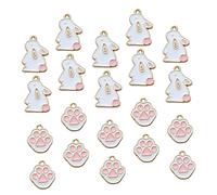 DIYEAH 20pièces Pendentif Lapin Griffe Pendentif Porte-clés Ornements Suspendus Diy Breloques Collier Alliage Compact Léger