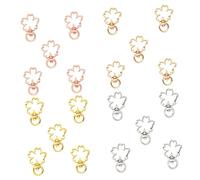 DIYEAH 20Pièces Porte Clés Sakura de Pendentifs Décoratifs Forme de Fleurs pour DIY et Doré et