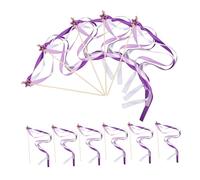 DIYEAH 24 pièces Baguettes Ruban Étoile avec Clochettes Bâtons Fée Légers pour Mariage Fête et Décoration Accessoires Danse Ruban pour Célébrations