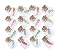 DIYEAH 24 pièces Kit de Mini Bocaux Verre avec Bouchon Liège pour DIY Décoration Mariage et Shower Petits Flacons pour Sorts et Messages Verre et Charmant