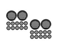 DIYEAH 24 Pièces Lot de 12 Grilles D’aération Rondes en Acier Inoxydable Noir, Diamètre 53 Mm, pour Ventilation D’armoires, Placards et Meubles, Couvercle de Grille Métallique pour