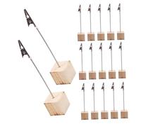 DIYEAH 24 Pièces Lot de Porte Mémos Cube Bois Vintage Support Notes Compact pour Bureau Clips pour Photos Cartes et Menus Organisation et Gain de Place