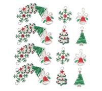 DIYEAH 24pièces Collection De Breloques De Noël Sapin Et Flocon De Alliage Pour Créations De Bijoux Colliers Et Bracelets Fournitures Créatives Hiver