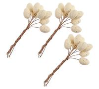 DIYEAH 27 Tiges Décoratives Œufs de Pâques Mouchetés Beige, Décoration D’intérieur pour Fête de Pâques, Ornement Floral Festif pour Branches Décoratives, Set 27 Pièces