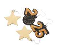 DIYEAH 2paires Lot De Boucles Oreille Pendantes Pour Femme Créatives Avec Pendentif Chiffre Bijoux De Fête Pour Nouvel An Et Saint-sylvestre