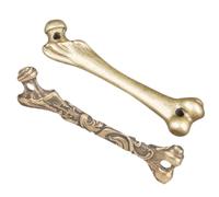 DIYEAH 2pcs Pendentif Porte-clés en Laiton Rétro Breloque Os Sculptée, Décoration de Bureau Délicate et Accessoire pour Bijoux DIY