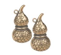 DIYEAH 2pièces Calebasse Chinoise Breloques De Collier Vintage Pendentif Laiton Motif Lotus Creux Décorative Suspension Bijoux Diy