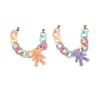 DIYEAH 2Pièces Chaîne de Téléphone Portable Acrylique avec Motifs de Petits Ours Accessoires DIY pour de Téléphone Décorations Colorées