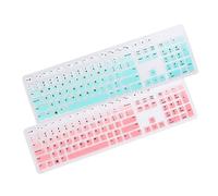 DIYEAH 2pièces Clavier Silicone Protection Compatible avec Dell Kb216p Kb216t Rose Dégradé Et Menthe Dégradée Lot