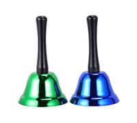 DIYEAH 2pièces Cloche de Noël Portative Métal de Sonnette Appel à Main pour Décoration de Fête Vert Bleu