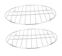 DIYEAH 2pièces Côtes Acier Inoxydable Antiadhésive Ronde Outil de Barbecue pour Cuisson Extérieure et Intérieure