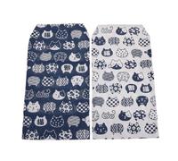 DIYEAH 2pièces Housse de Tissu Japonais à Motif Chat Protège-cahiers et Carnets Réutilisables et Lavables Étui Souple pour Poche Sketchbooks et Romans
