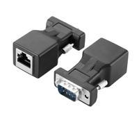 DIYEAH 2pièces Rallonge Vga Mâle Femelle Adaptateur Convertisseur Câble Connecteur Réseau pour TV LCD Pc Ordinateur Portable Projecteur Noir