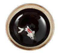 DIYEAH 2pièces Support De Pinceau De Céramique Avec Assiette à Encre Pour Bureau à Domicile Disque à Eau Céramique Pour Et Peinture Design Créatif Et Pratique